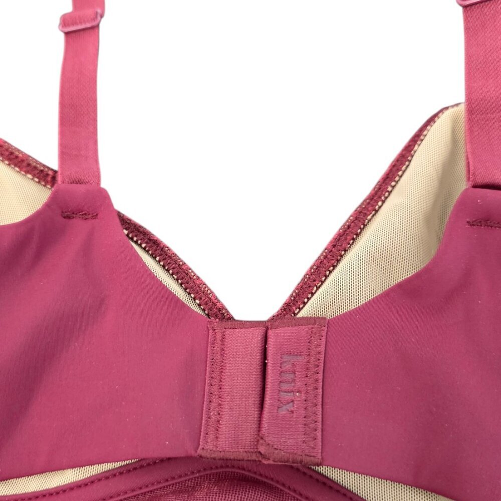 knix Burgundy Lace Wireless Bra - Picture 4 of 7